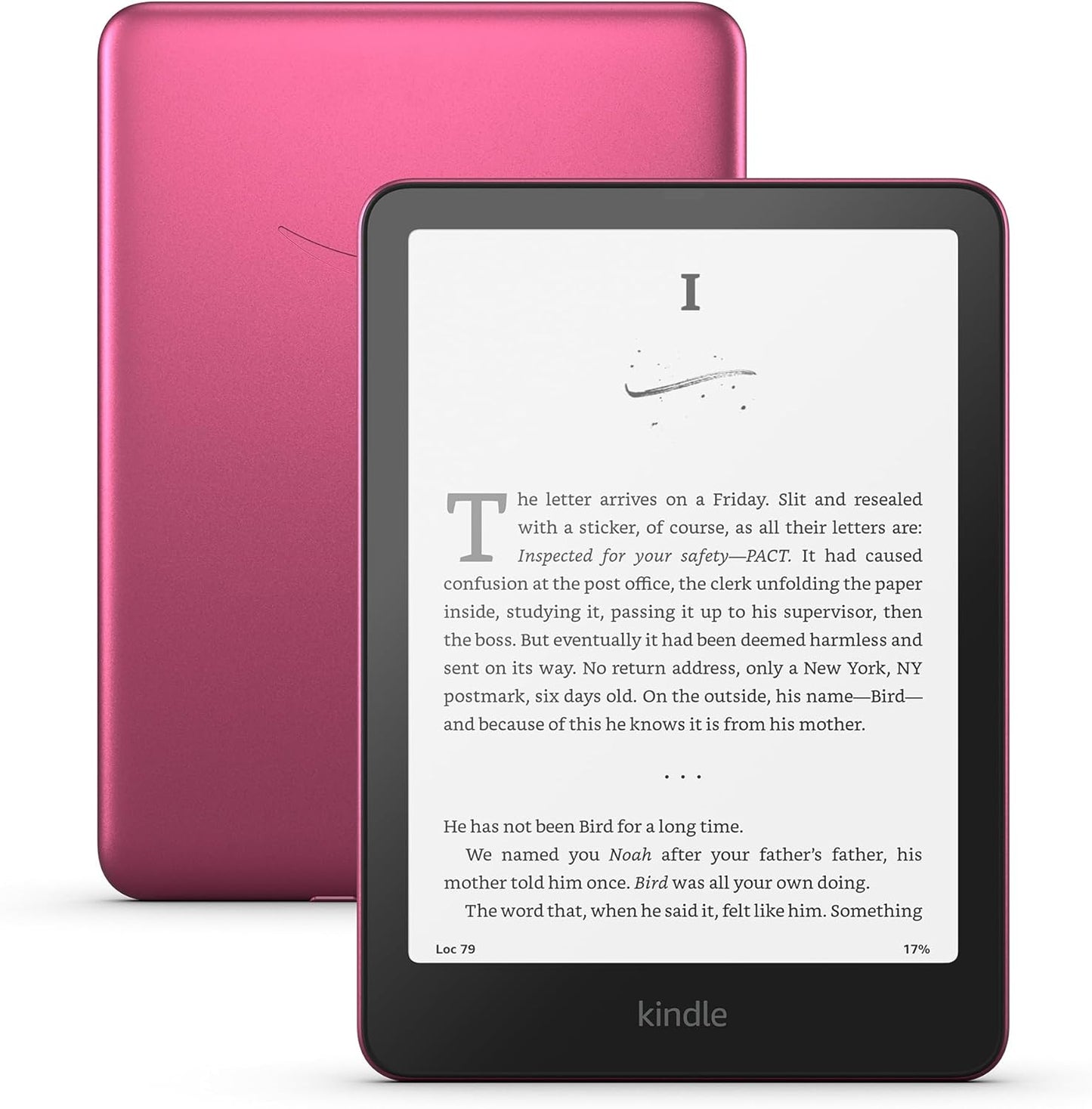 All-new Amazon Kindle Paperwhite Signature Edition (32 GB) – Our fastest Kindle with auto-adjusting front light, wireless charging, and weeks of battery life – Metallic Raspberry