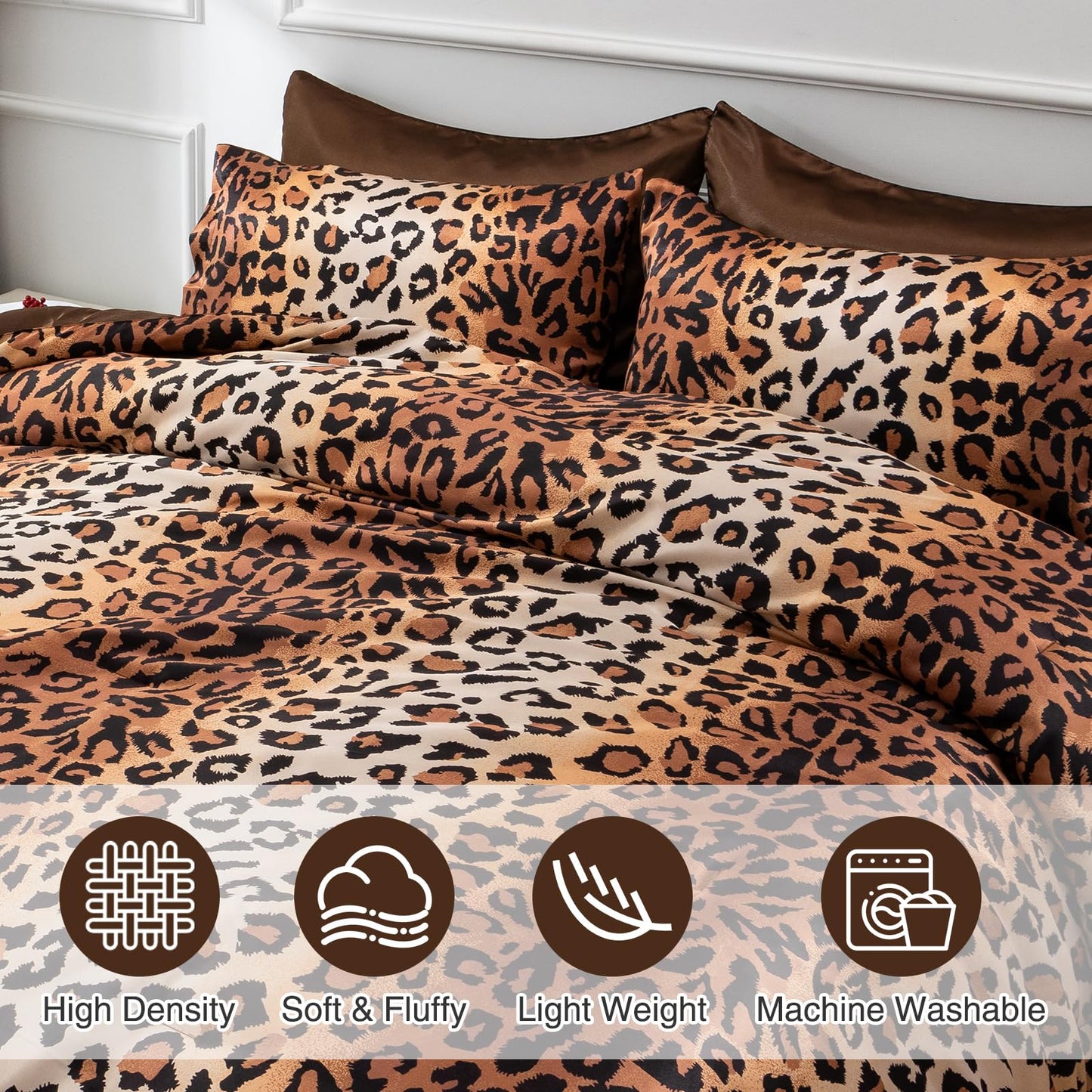 A Nice Night Leopard Printed，Satin Silky Soft Quilt Sexy Luxury Super Soft Microfiber Comforter Quilt Bedding Comforter Set Full/Queen, Light Weighted (Pink, Queen(88-by-88-inches))